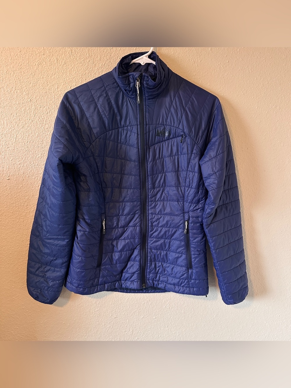 REI Co-op Insulated Puffer Jacket Womens XS Blue Quilted Full Zip Lightweight